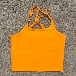 IVL Orange cropped workout top
